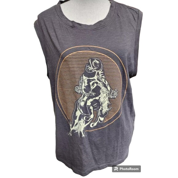 Sonoma Cowboy T-Shirt NEW Size 2X Bronco Sleeveless Rodeo - Picture 1 of 7